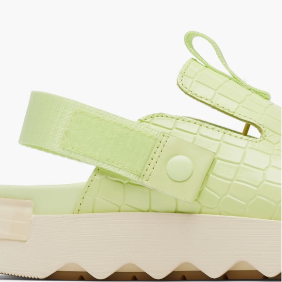 Sorel Viibe Platform Clog Size 9.5 Lime/Green Leather Adjustable Strap Cushy New - Picture 11 of 14